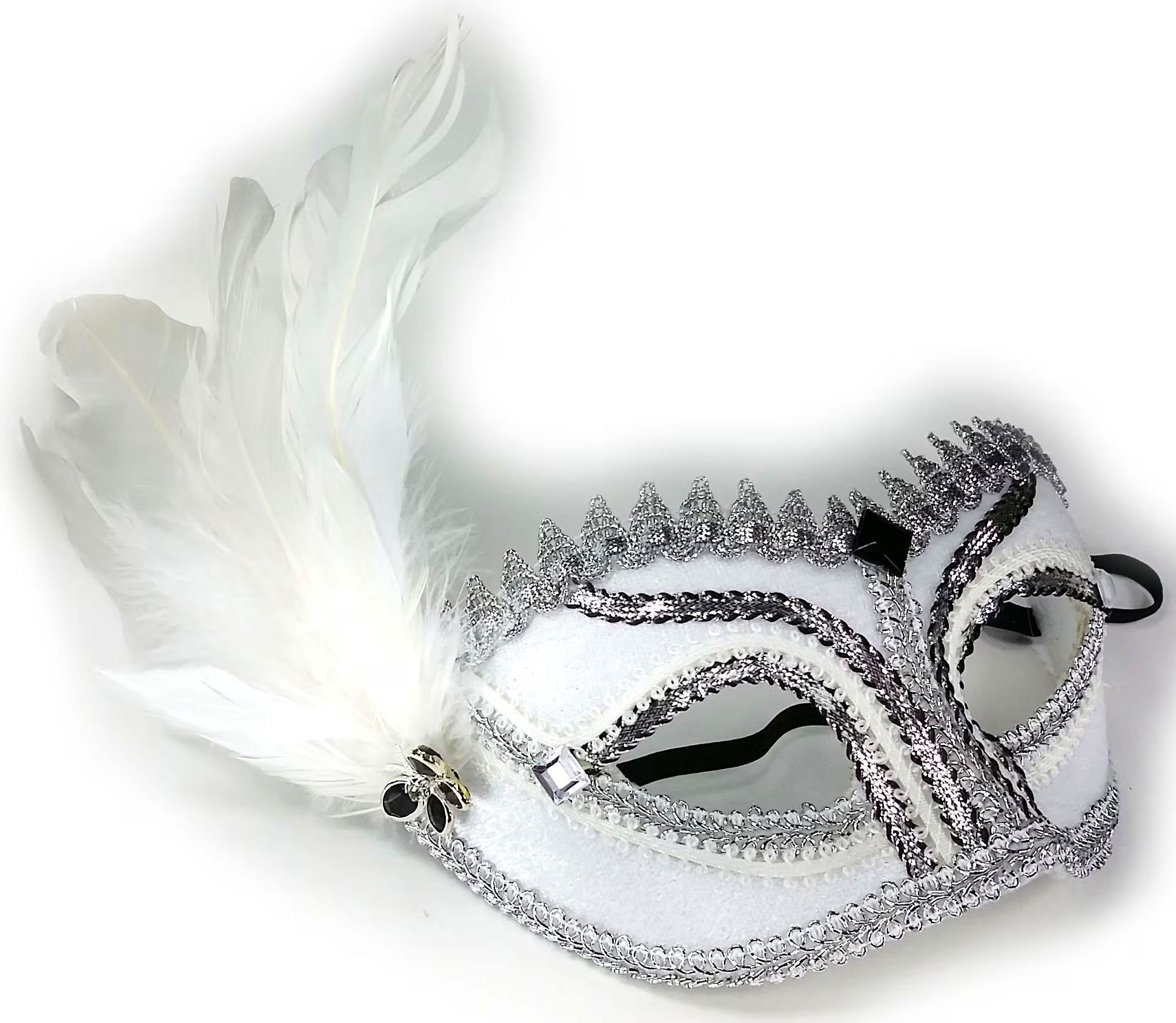 (image for) White & Silver Dove Mask - Costume Party Eyemask - Venetian Mask UM106