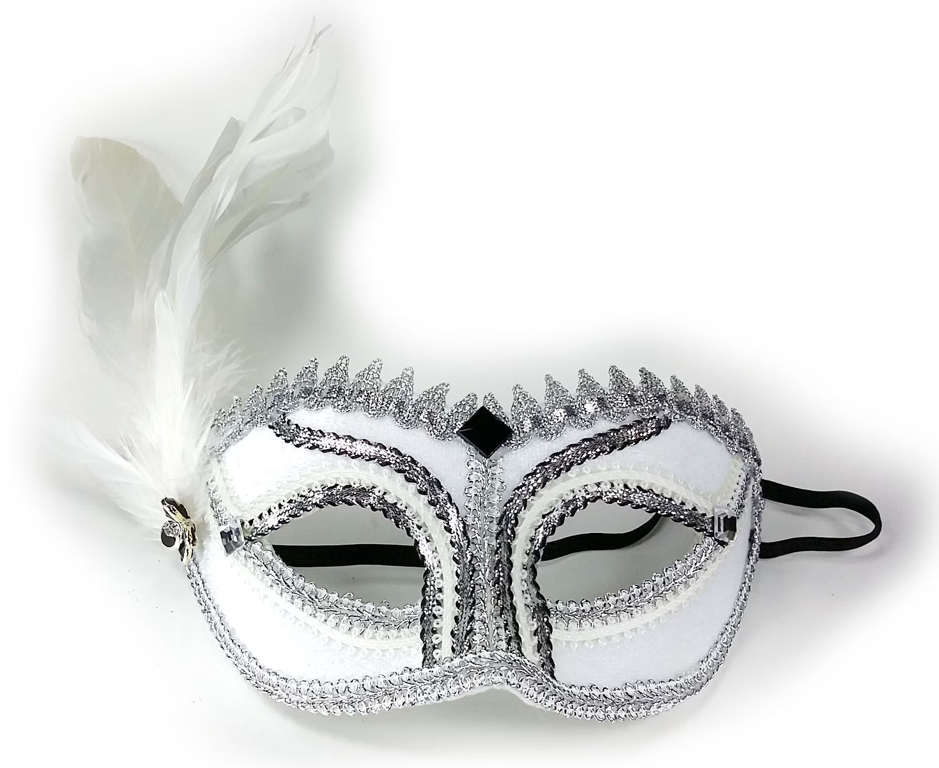 (image for) White & Silver Dove Mask - Costume Party Eyemask - Venetian Mask UM106
