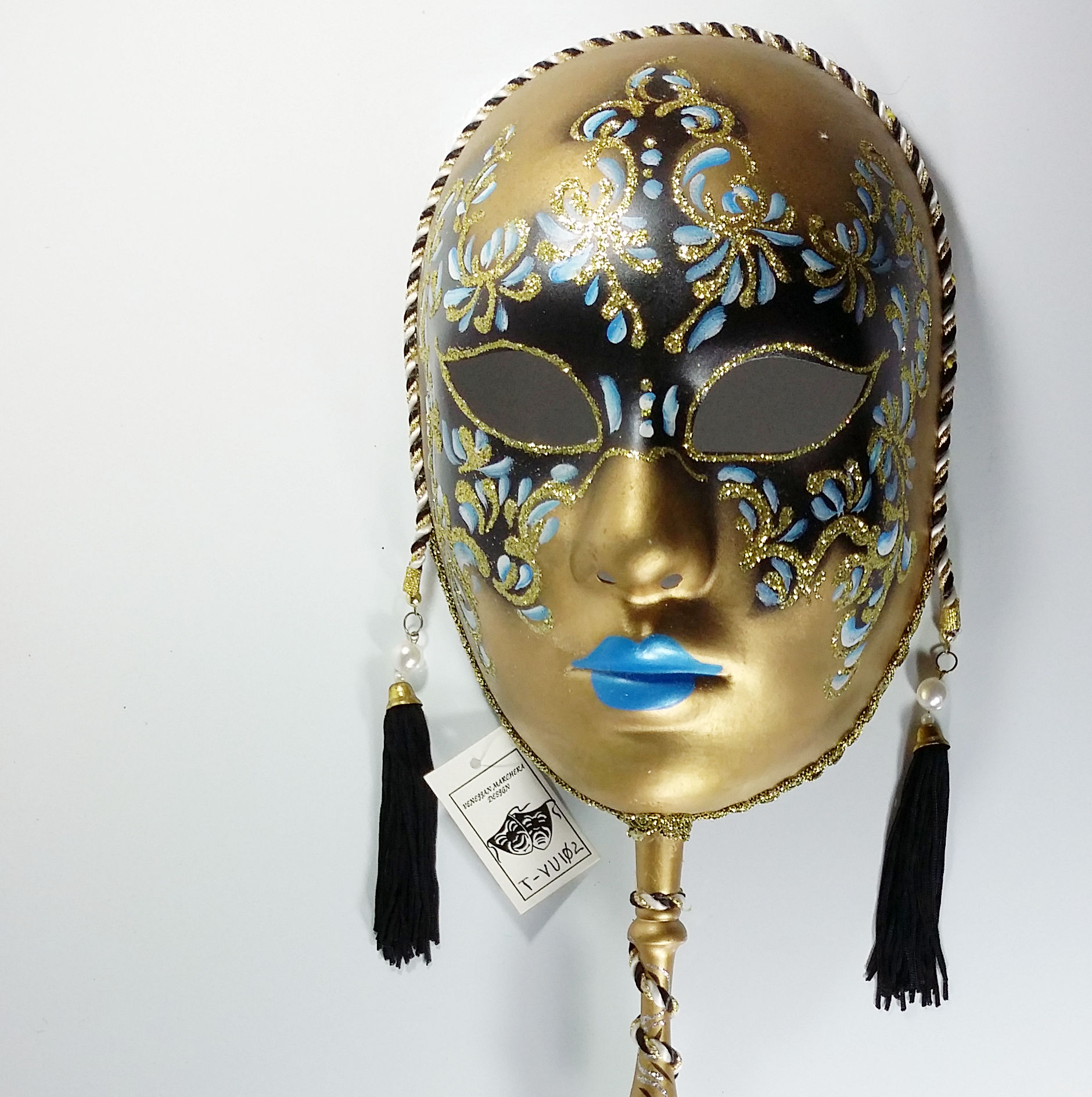 (image for) La Traviata Stick Mask - Wall Mask - Venetian Mask - T-UV102