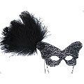 (image for) Anushka Mask Black Feather Mask for Parties and Halloween NFP748