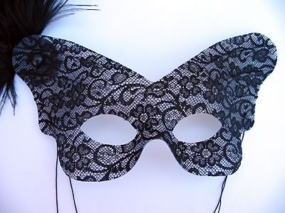 (image for) Anushka Mask Black Feather Mask for Parties and Halloween NFP748 - Click Image to Close