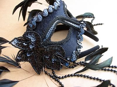 (image for) Black Forest Feather Costume Mask Themed Parties Halloween - MJ755