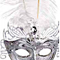 (image for) Athena Silver Grey Feather Party Mask - NF1700
