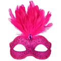 (image for) Daniella Hot Pink Feather Masquerade Party Mask Halloween - ND4149