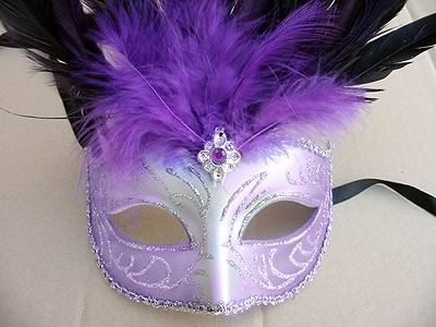 (image for) Penelope Lilac Feather Costume Mask Themed Parties Halloween - A-VM4103