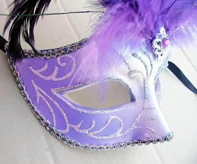 (image for) Penelope Lilac Feather Costume Mask Themed Parties Halloween - A-VM4103