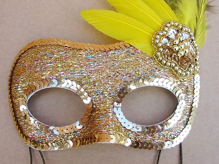 (image for) Silvana Gold Feather Mask for Parties and Halloween NF6418D