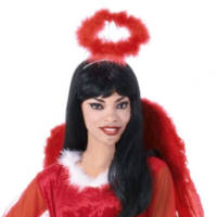 (image for) Red Angel Marabou Halo Xmas Christmas Halloween Costume Accessory