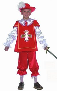 (image for) Red SMALL Musketeer Child Costume D'Artagnan Boys Halloween Book Week EC15596S