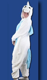 (image for) Unicorn Costume Medium/Large Adult Jumpsuit Bodysuit Pajamas Mythical Creatures