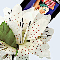 (image for) Christmas or Party Flower hair clip Cream Silk Hawaiian 97030-Cream