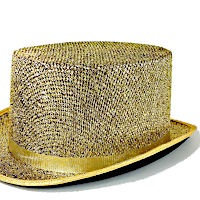 (image for) Top Hat Golden Tinsel Adults Dance wear New Year's Eve Halloween - N2391G