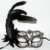 (image for) Andromeda Charcoal Luxirious Feather Mask for Parties or Halloween U829