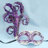 (image for) Bird of Paradise Purple Feather Mask for Parties or Halloween U867PU