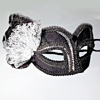 (image for) Alexandra Black & Silver Masquerade Mask Eyemask - UM142
