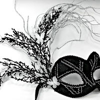 (image for) Fairytale Black & Silver Butterflies Women's Masquerade Mask UM131F