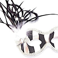 (image for) Jailbird Black & Silver Feather Mask for Parties or Halloween U701
