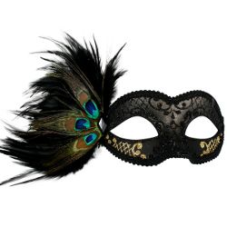 (image for) Adrianna Black & Gold Masquerade Mask ND4076
