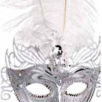 (image for) Athena Silver Grey Feather Party Mask - NF1700