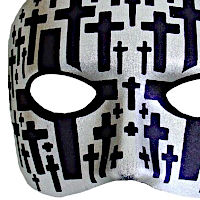 (image for) Black Silver Cemetery Mask with Crosses Parties - Halloween - NFP2033