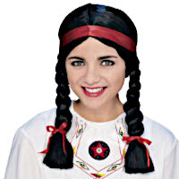(image for) Native American Female Black Wig Indian Fun Halloween - RW50823