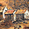 (image for) "Australia Country Landscape" Palette Knife Oil Painting by P.Chen FRAMED - PNT-0147