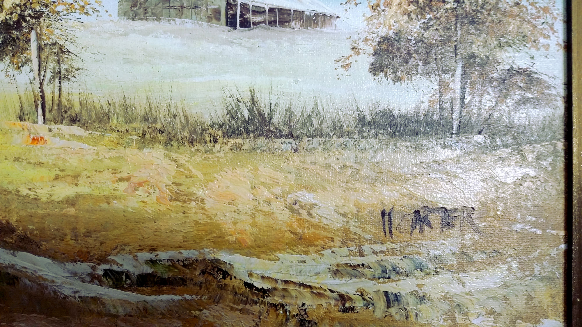 (image for) Unframed Couintryside Landscape painted by H.Carter - PNT-0141x - Click Image to Close