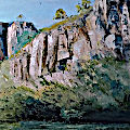 (image for) Framed PRE-OWNED Painting of the Katherine Gorge by Alice Goldie - PNT-0140