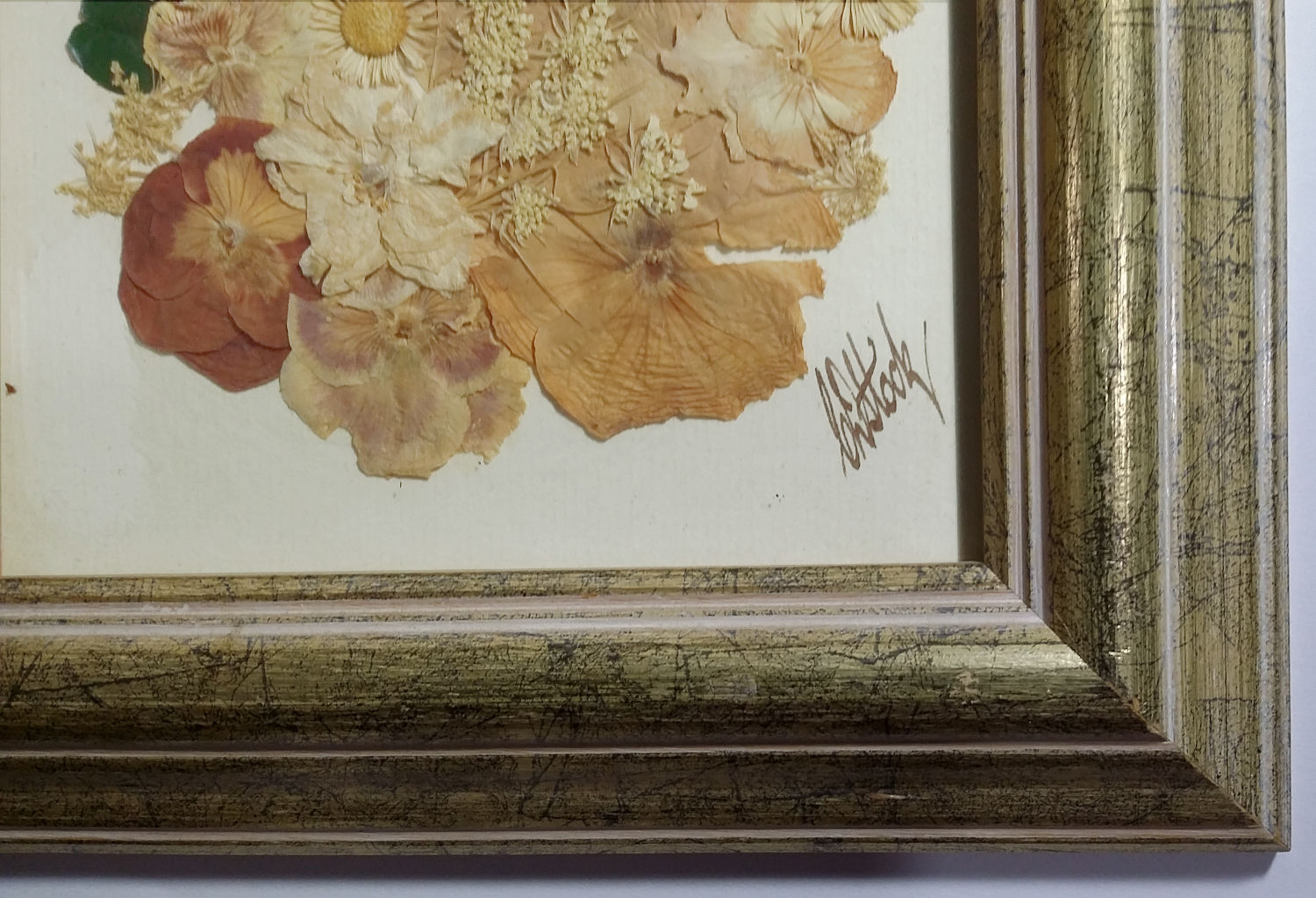 (image for) Framed "Pressed Posies" by Christine Stock - PNT-0142 - Click Image to Close