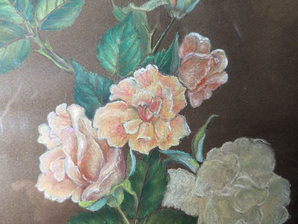 (image for) "Rose Glengarry" FRAMED painting by Marjory Stanway - PNT-0151