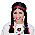 (image for) Native American Female Black Wig Indian Fun Halloween - RW50823