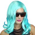 (image for) Lady Gaga Style Aqua Bluish Long Wig - CPW010